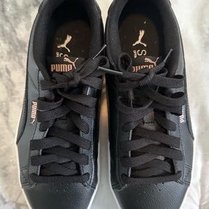Puma Black Sneakers with White Soles